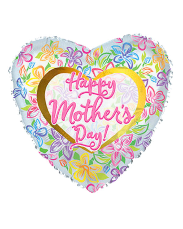 🎈 Globo Metálico de 10 DE MAYO CORAZON – "HAPPY MOTHERS DAY" | 18” | Globos CTI